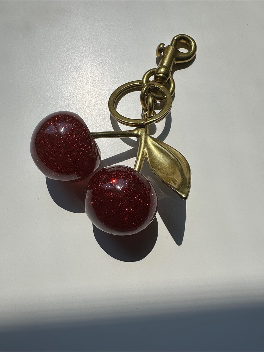 Sparkling Cherry Keychain Bag Charm - Red - Picture 4 of 14